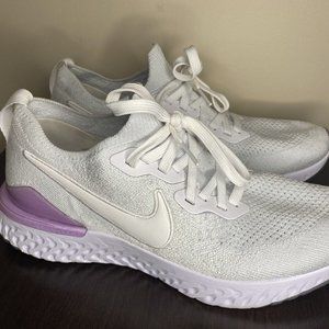 Nike Epic React Flyknit 2 Pink Foam White Running Shoes Women's Sz 10 BQ8927-101